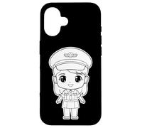 Pilote fille style dessin animé leçons de vol Coque pour iPhone 16