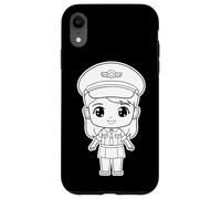 Pilote fille style dessin animé leçons de vol Coque pour iPhone XR