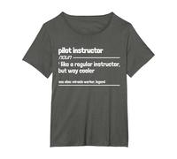 Pilote instructeur comme Un instructeur régulier mais Plus Cool T-Shirt, Femme Grandes Tailles, Asphalte, 1X