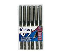 PilotPen V7 Point Pochette de 6 stylos rollers (Noir) (Import Royaume Uni)