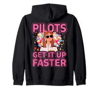 Pilots get it up faster Funny Woman Pilot Avion Sweat à Capuche