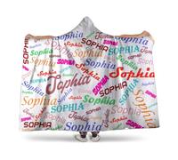 Pilou Pilou Femme Personnalisée Sweat Plaid Personnalisable Pull Plaid Capuche Votre Nom Texte Poncho Polaire Couverture Hiver Robe de Chambre Oversize Blanket Cadeau personnalisé Noël 3tailles