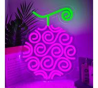 PILOYINDE Néon One Piece décoration murale néon fruit du diable néon LED une pièce néon violet fruit du diable pour salle de jeux bar décor de jeu One Piece Decor