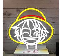 PILOYINDE One Piece Néon Luffy Neon Sign Anime Luffy Neon Pour Décoration Murale One Piece Néons Pour Les Fans De One Piece Décoration De Chambre Cadeaux De Noël Cadeaux Pour Hommes