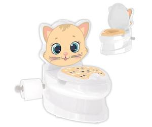 Pilsan Pot Kitty 07563 Support papier toilette, réservoir de lumière musicale, coloris:blanc