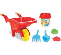 Pilsan Set de 6 jouets de sable 06173 Brouette Moules Seau Pelle Râteau rouge