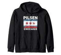 Pilsen, Chicago, Quartier, fierté, Drapeau, Ville, Horizon, Illinois Sweat à Capuche
