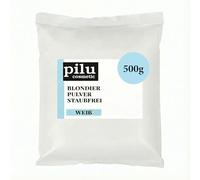 pilu cosmetic Lot de 2 boîtes de poudre de décoloration blanche sans poussière - 500 g - Blond chaud - Éclaircissement doux jusqu'à 7 nuances - Blanchissement des cheveux avec teinte anti-jaune