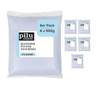 pilu cosmetic Lot de 6 sachets de poudre décolorante bleue sans poussière - Blanchissement doux jusqu'à 7 nuances - Ultra puissant - Poudre blanchissante bleue - Anti-jaunissement - Sans poussière
