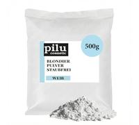 pilu cosmetic Sachet de 500 g de poudre de blanchiment blanche sans poussière I Blanchissement doux I Éclaircissement jusqu'à 7 nuances I Ultra fort I Poudre blanchissante bleue I Anti-jaunissement