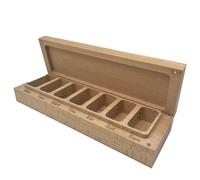 Pilule de 7 jours : récipient en bois artisanal, finition lisse et fentes clairement marquées | Organisateur élégant de pilules pour personnes âgées, routines de bien-être, suppléments et gestion de