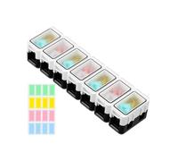 Pilule démontable hebdomadaire - Organiseur de pilules de médecine Voyage multifonctionnel avec fentes d'étiquette, séparateur anti-humidité hermétique pour plus âgés