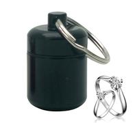 Pilule En Métal - Conteneur Porte-clés 4,2 X 2,7 Cm, Boîte De Poche Étanche En D'aluminium Durable, Intérieur Rembourré En Éponge | Solution De Stockage Portable Longue Durée Pour Les Voyages
