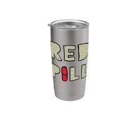 Pilule rouge Gobelet isotherme en acier inoxydable double paroi
