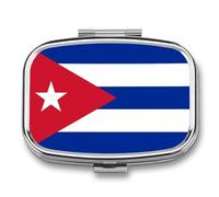 Pilulier 2 Compartiments Avec Drapeau De La République De Cuba Portable Glisser Dans Une Poche Organisateur De Pilules De Voyage Pour Vitamines Médicaments Et Compléments Alimentaires Forme Carrée