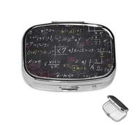 Pilulier 2 compartiments Mini pilulier mathématiques et physiques pour sac à main en métal étanche pour voyage ou quotidien