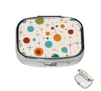 Pilulier 2 compartiments - Mini pilulier moderne du milieu du siècle - Pour sac à main - Étanche - En métal - Décoratif - Pour voyage ou quotidien