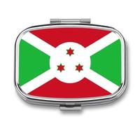 Pilulier 2 Compartiments Petit Format Portable Pour Poche Orné Du Drapeau De La République Du Burundi Organisateur De Médicaments Pour Vitamines Médicaments Et Compléments Alimentaires Forme Carrée