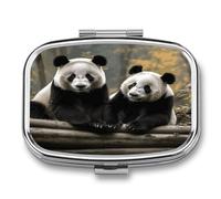 Pilulier 2 grands pandas à 2 compartiments - Petit pilulier mignon