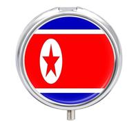 Pilulier 3 Compartiments Avec Drapeau De La République De Corée, Format Poche, Petit Organisateur De Pilules Rond Pour Vitamines, Médicaments, Huile De Poisson Et Compléments Alimentaires