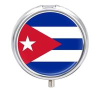 Pilulier 3 Compartiments Avec Drapeau De La République De Cuba Portable Glisser Dans Une Poche Idéal Pour Voyages Et Pour Ranger Vitamines Médicaments Et Compléments Alimentaires Forme Ronde