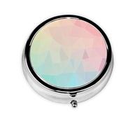 Pilulier 3 compartiments avec miroir coloré diamant graphique petit pilulier organisateur pour sac à main et poche organisateur de vitamines