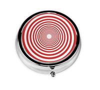 Pilulier 3 compartiments avec miroir rouge et blanc Vortex Petit pilulier pour sac à main et poche Organiseur de vitamines