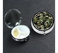 Pilulier 3 compartiments en métal camouflage pour sac à main ou poche, mini pilules de voyage portable pour contenir des suppléments, des vitamines, de l'huile de poisson