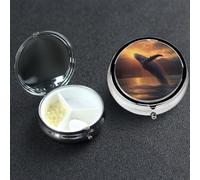Pilulier 3 compartiments en métal pour médicaments animaux de l'eau, pilulier pour sac à main ou poche, mini pilules de voyage portable pour contenir des suppléments, des vitamines, de l'huile de