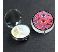 Pilulier 3 compartiments en métal pour médicaments - Style sauvage - Pour sac à main ou poche - Mini pilulier portable de voyage pour contenir des suppléments, des vitamines, de l'huile de poisson