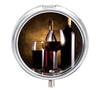 Pilulier 3 compartiments pour bouteilles de vin et verre - Étanche - Pour poche ou sac à main