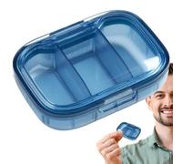 Pilulier 3 fois par jour, boîte à pilules de voyage transparente | Organisateur de pilules quotidien | Boîte à pilules esthétique, conteneur de pilules de voyage séparé portable à 3 compartiments, boî