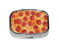 Pilulier 3D à pizza pepperoni Meta à 2 compartiments - Organiseur portable