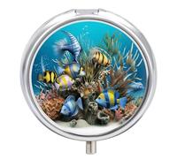 Pilulier 3D en forme de poisson à 3 compartiments, portable, rond, anti-fuite, léger, compact pour le quotidien, pour vitamines, suppléments et médicaments