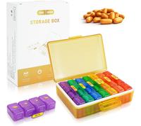 Pilulier 7 Jours 4 Fois,Boîte À Pilules Hebdomadaire Portable Avec 28 Compartiments Pour Vitamines,Médicaments,Suppléments Et Huile De Foie De Morue (Arc-En-Ciel)