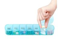 Pilulier 7 jours, boîte à médicaments 7 jours, compartiments faciles à ouvrir, en déplacement, pour familles, écoles, excursions de camping, randonnée, pique-niques, vacances en plein air