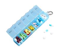 Pilulier 7 jours - Boîte à médicaments de voyage portable, mini trieur de pilules transparent, stockage de suppléments quotidiens, récipient à médicaments compact pour vitamines, huile de poisson