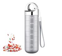 Pilulier 7 jours - Boîte de rangement en métal pour compléments alimentaires - Pilules médicaments - Pour adultes, voyageurs, soins infirmiers, maison, bureau, salle de sport, camping