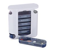 Pilulier 7 jours compartiment anglais médicament semainier matin midi soir lot 5