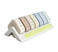 Pilulier 7 jours - Grand organiseur en silicone antidérapant et lumineux | 7 compartiments journaliers, silicone antidérapant, design lumineux, grand espace de rangement, format portable