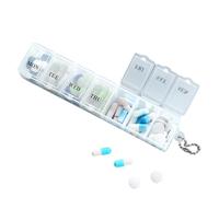 Pilulier 7 Jours Hebdomadaire, Boîte à Pilules Portable en PP, Organisateur Médicaments Quotidien de Voyage, Distributeur Compact pour Vitamines