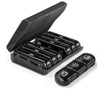 Pilulier 7 jours, matin, midi, soir, petit compartiment, à 3 compartiments, boîte à pilules hebdomadaire, boîte à médicaments portable, sans BPA, noire