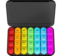 Pilulier 7 Jours Matin,Midi,Soir,Petit Compartiment,Boîte À Médicaments,4 Compartiments Avec Design Simple Ouvert,Pour Les Enfants Âgés Et Les Personnes Souffrant D'arthrite,Noir