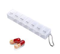 Pilulier 7 jours - Pilulier de voyage transparent, 1 organiseur hebdomadaire pour compléments quotidiens, panier anti-poussière avec couvercles sécurisés, équipement de bien-être, plateau portable