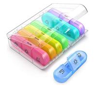 Pilulier 7 jours, pour gestion des prises matin, midi, soir, idéal pour voyage et maison, pilulier semainier, pilulier semaine matin midi soir