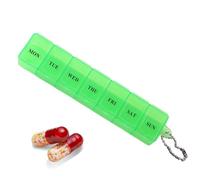 Pilulier 7 jours - Transparent - Anti-poussière - Mini boîte à médicaments - Boîte hebdomadaire portable - Sans BPA - Trieur de médicaments - Sac à main de voyage - Complément alimentaire