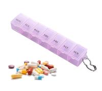 Pilulier 7 jours - Transparent - Anti-poussière - Mini boîte à médicaments - Boîte hebdomadaire portable - Sans BPA - Trieur de médicaments - Sac à main de voyage - Complément alimentaire