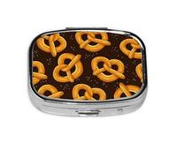 Pilulier à 2 compartiments avec bretzel de dessin animé, organiseur portable