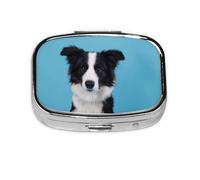 Pilulier à 2 compartiments avec imprimé Border Collie, organiseur portable
