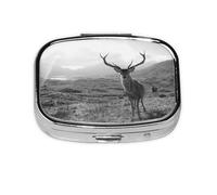 Pilulier à 2 compartiments avec motif de cerf amusant, organiseur portable